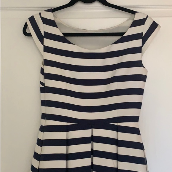 Kate Spade Blue and Ivory Striped Cap Sleeve Dress - Picture 2 of 7